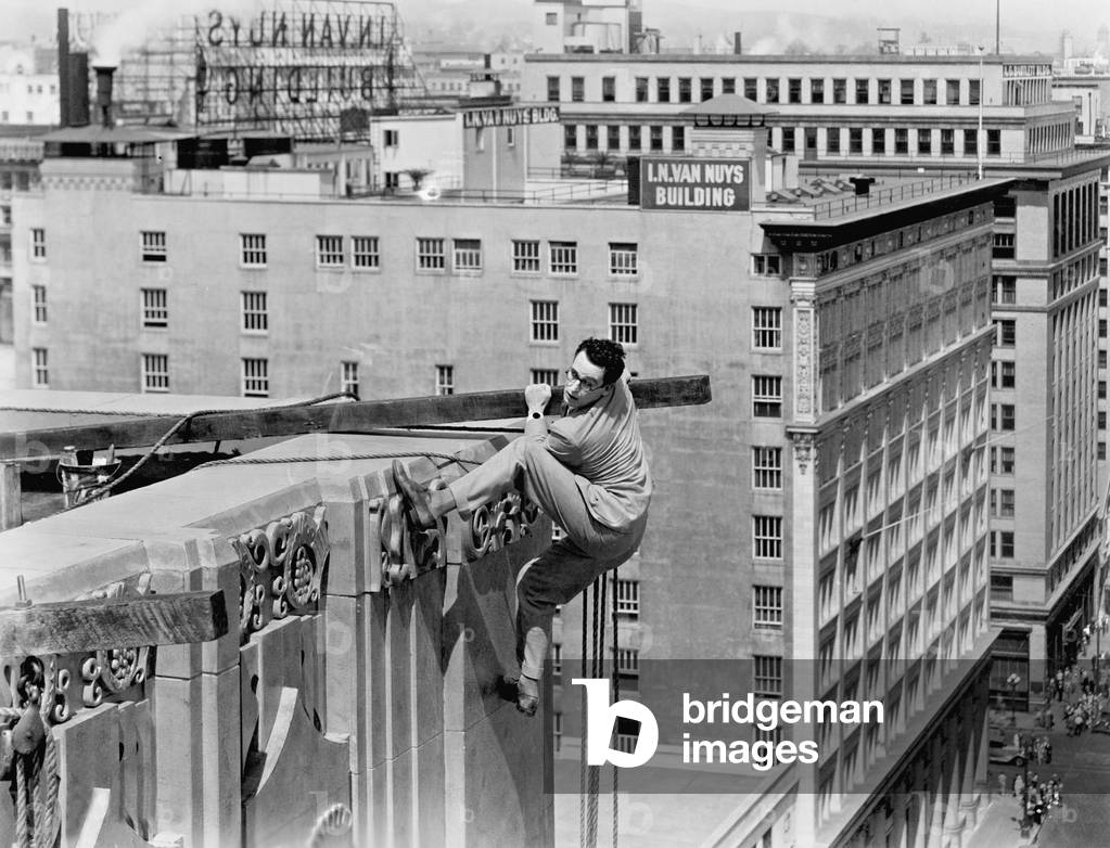 Harold Lloyd in 'Safety Last!', 1923 (b/w photo)