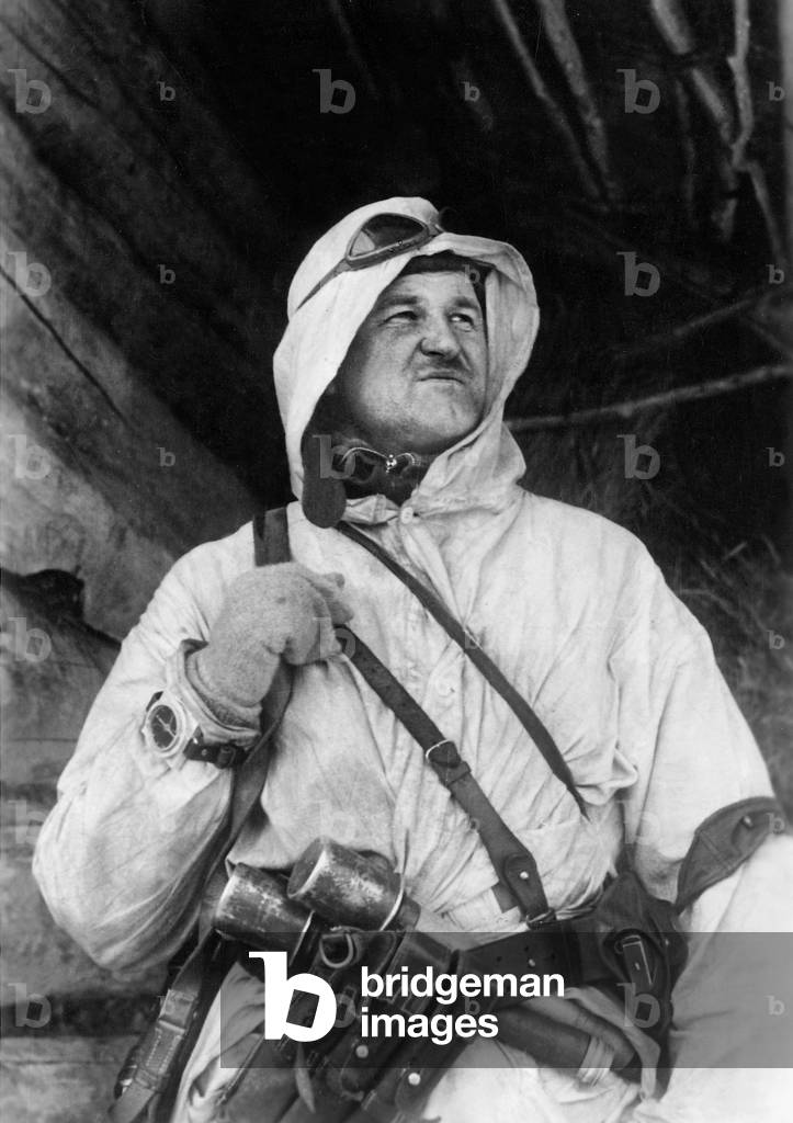 Latvian volunteers on the Eastern Front, 1943 (b/w photo)