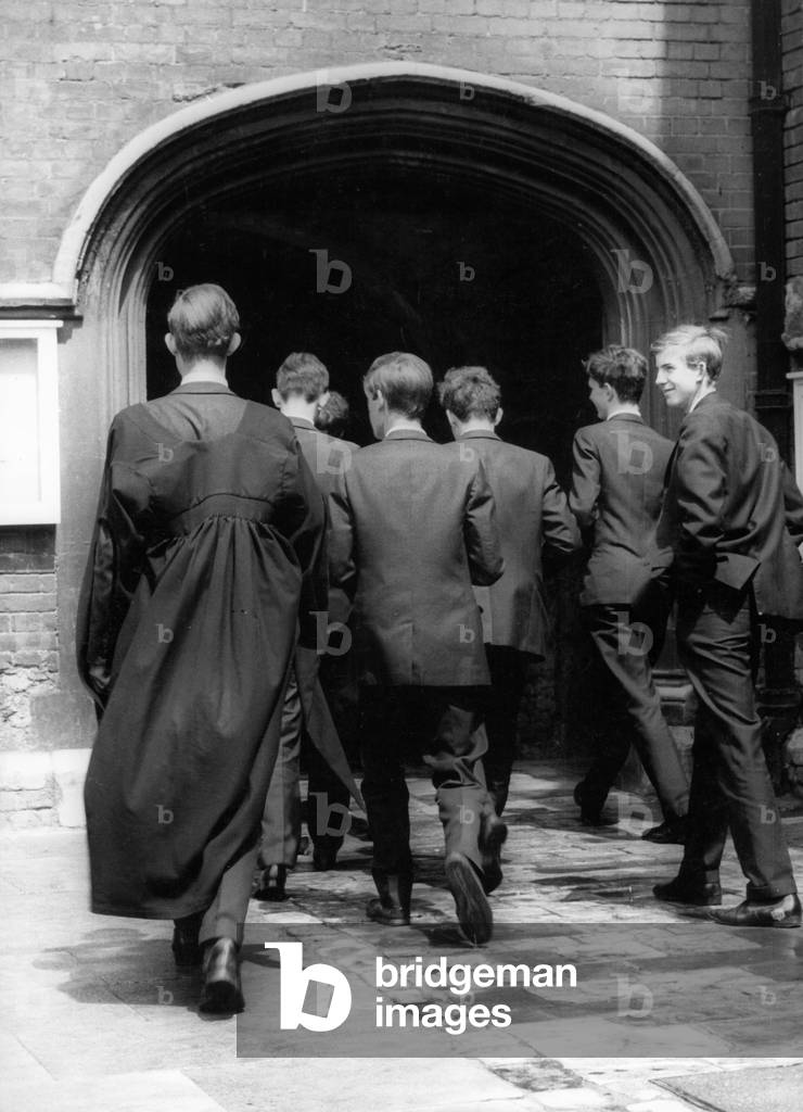 Students in London, 1967 (b/w photo)