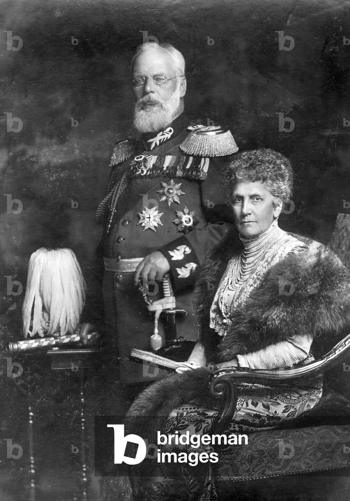 Ludwig III and his wife Marie Therese (b/w photo)