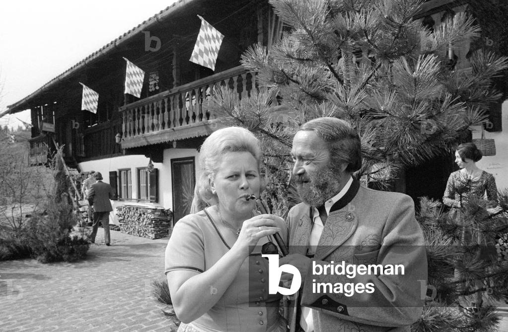 Tosso Herz at Hilgerhof, 1974 (b/w photo)