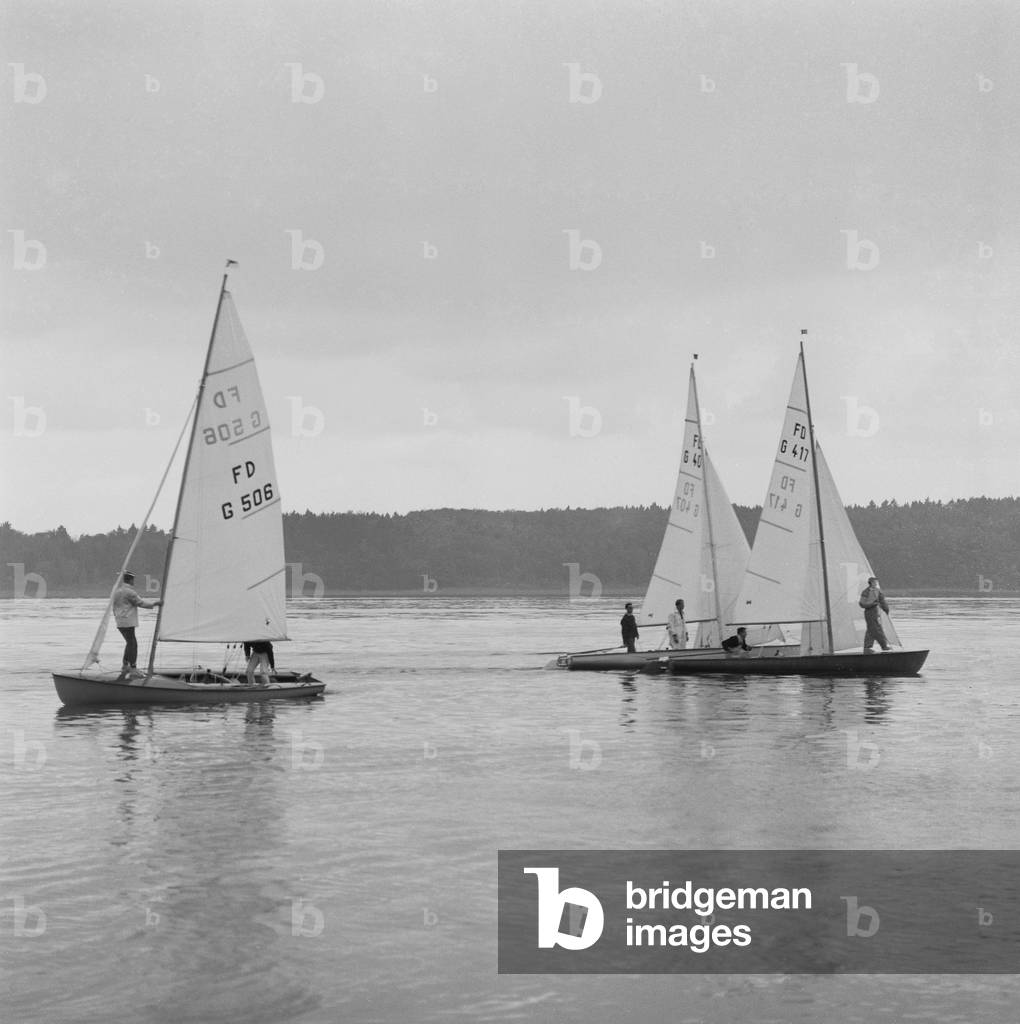 Sailing world championship in Utting, 1963 (b/w photo)