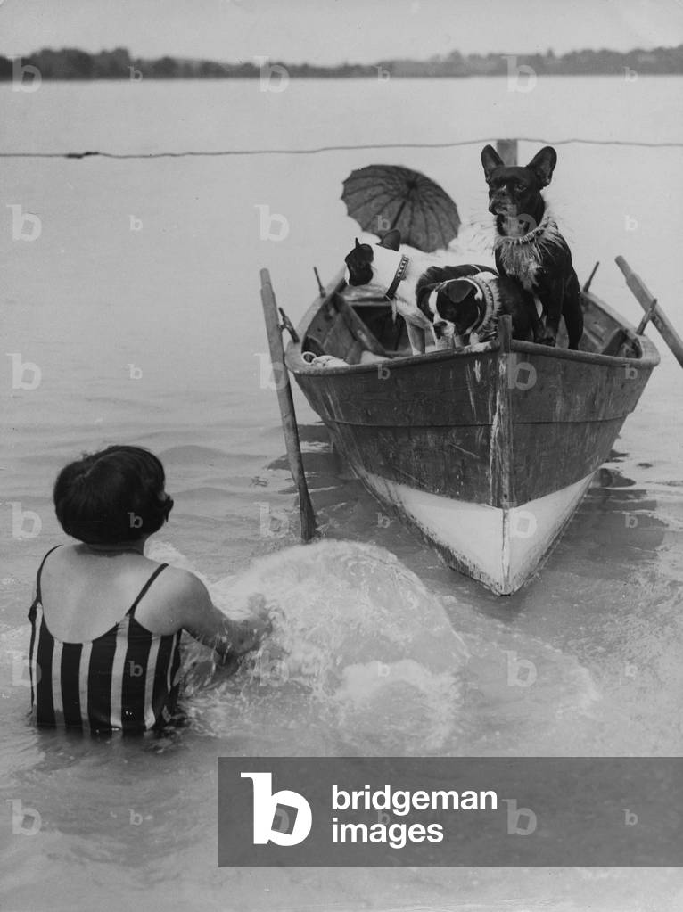 Holiday at the Chiemsee, 1932 (b/w photo)