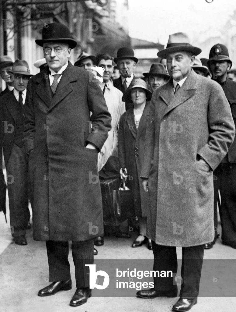 Heinrich Bruening and Julius Curtius in London (b/w photo)