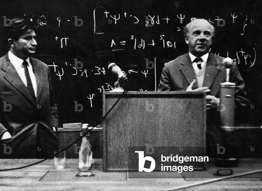Werner Heisenberg and A. B. Migdal, 1958 (b/w photo)