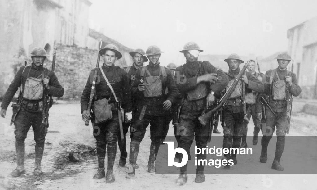 American soldiers in France, 1918 (b/w photo)