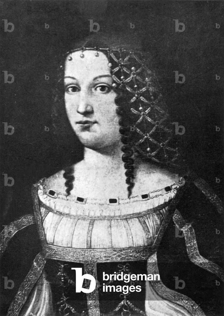 Portrait of Lucrezia Borgia (b/w photo)