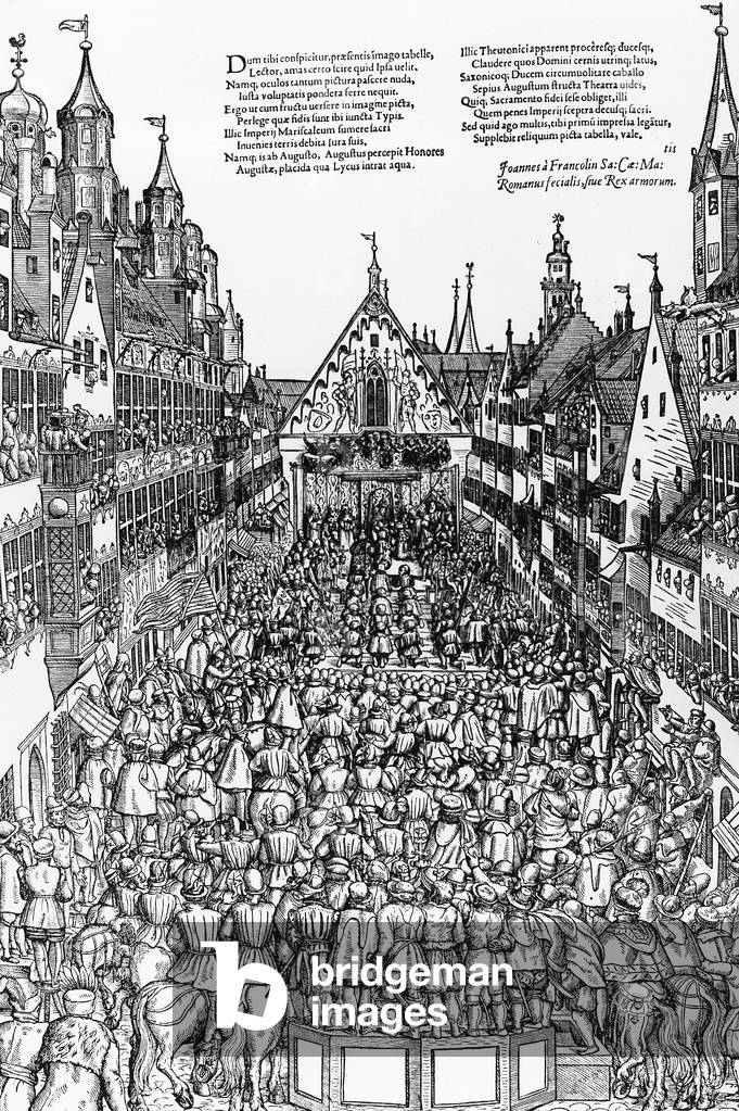 Investiture of the Imperial Marshal, circa 1560 (b/w photo)