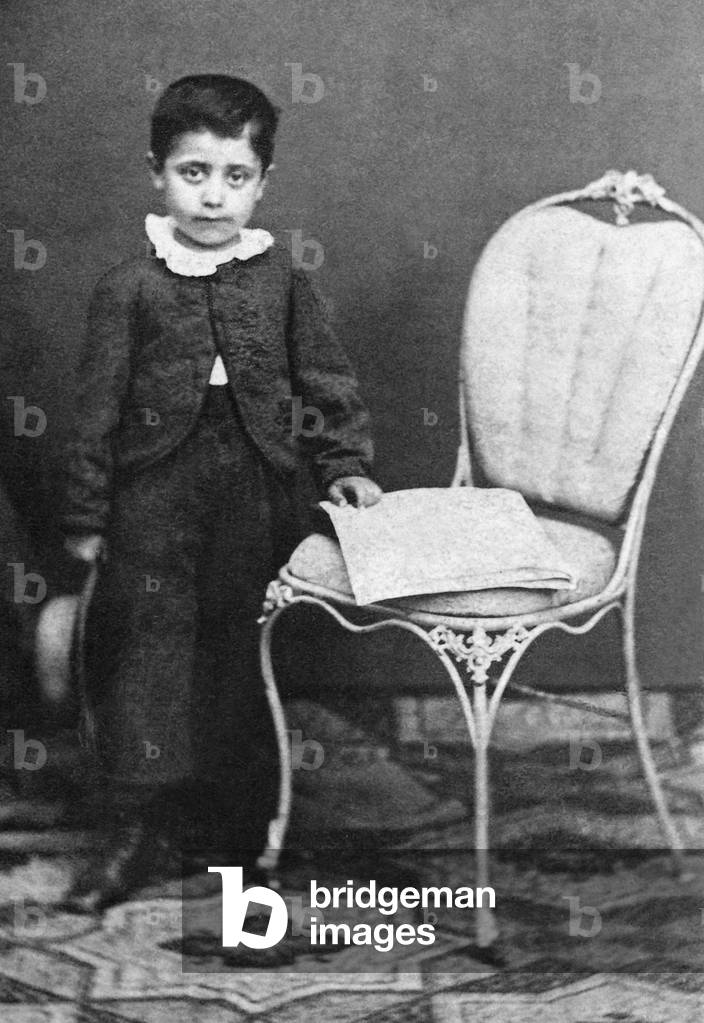 Gustav Mahler at five years old, 1865 (b/w photo)