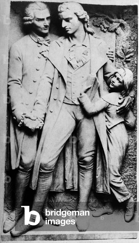 Koerner-Schiller Monument in Loeschwitz, 1912 (b/w photo)