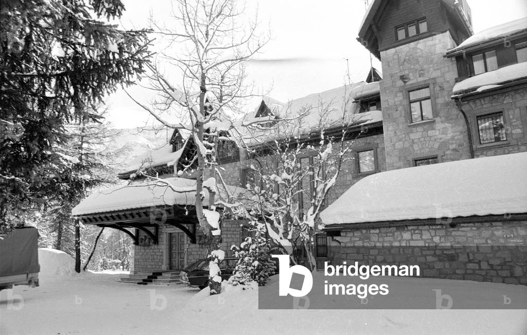 Badrutt's Palace Hotel in St. Moritz, 1974 (b/w photo)