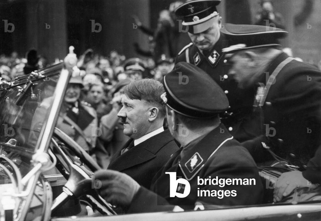 Adolf Hitler with driver Erich Kempka, 1934 (b/w photo)