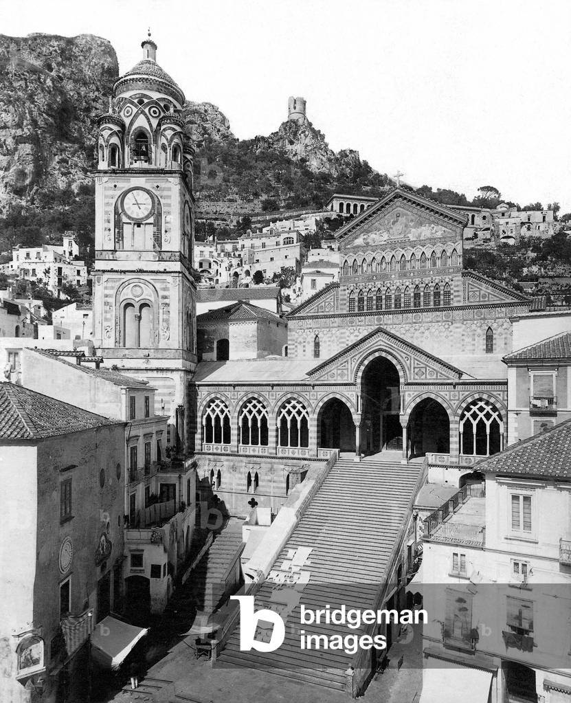 Cathedral in Amalfi (b/w photo)