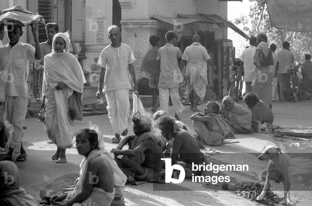 Street scene in India, 1966 (b/w photo)