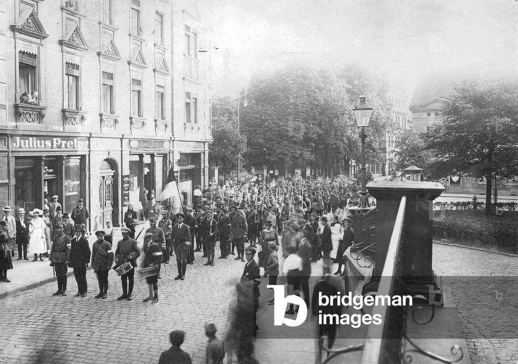 German volunteer corps in Upper Silesia, 1921 (b/w photo)