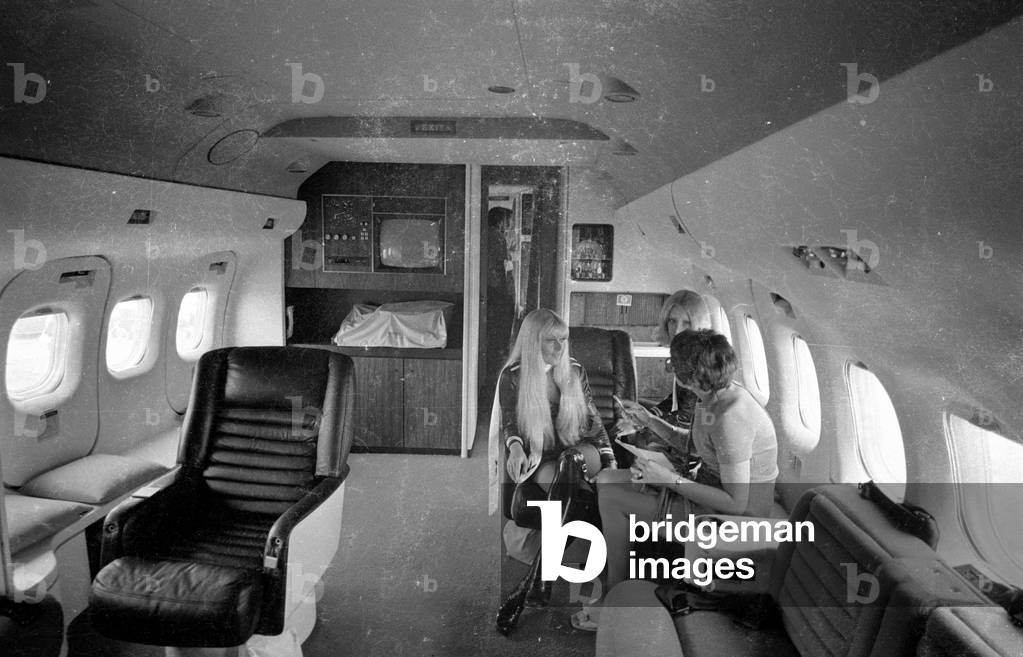 Interior of Hugh Hefner's private jet 