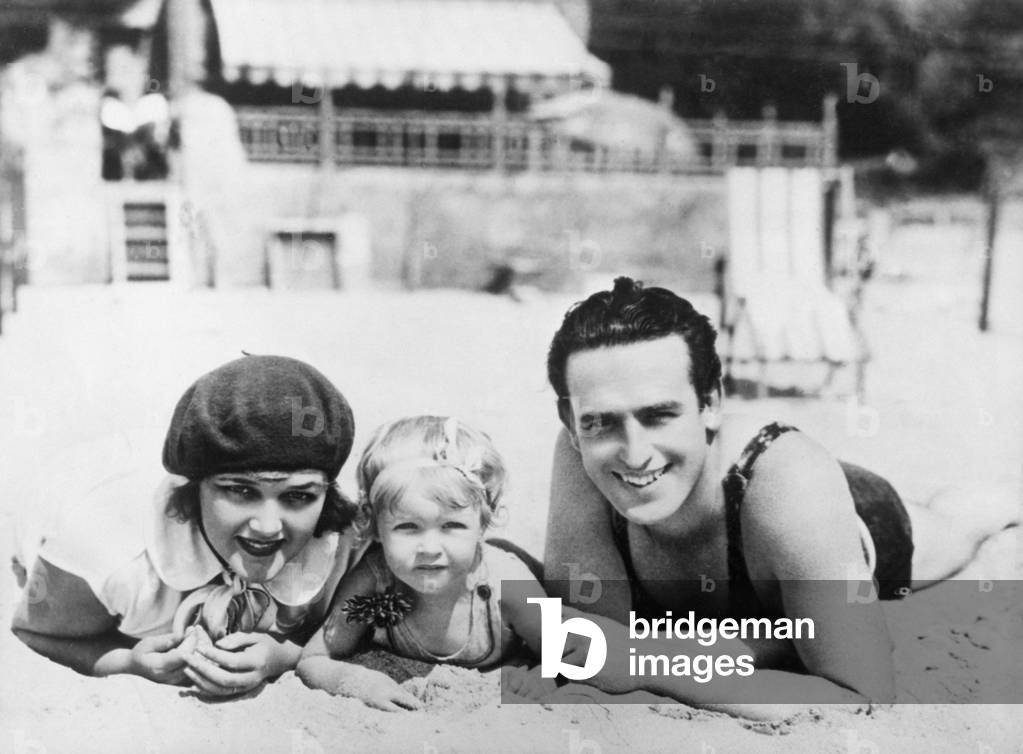 Harold Lloyd and his family, 1928 (b/w photo)
