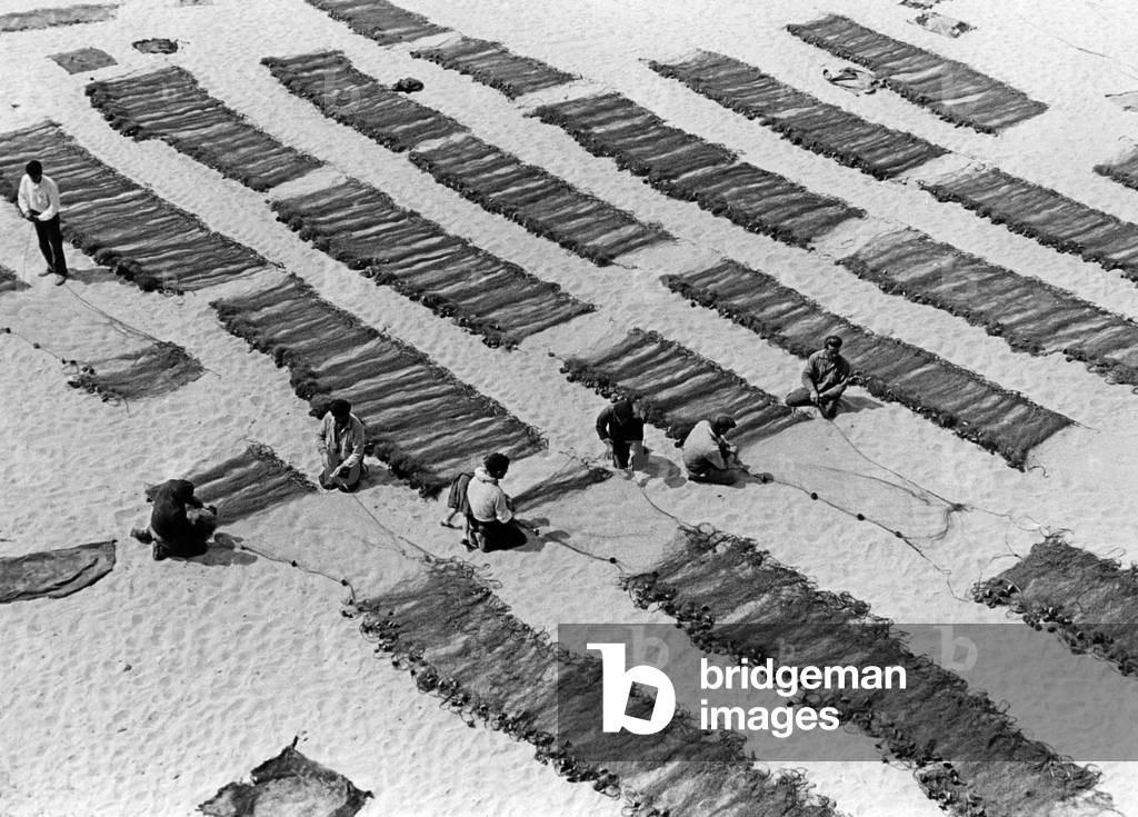 Fishing in Spain (b/w photo)