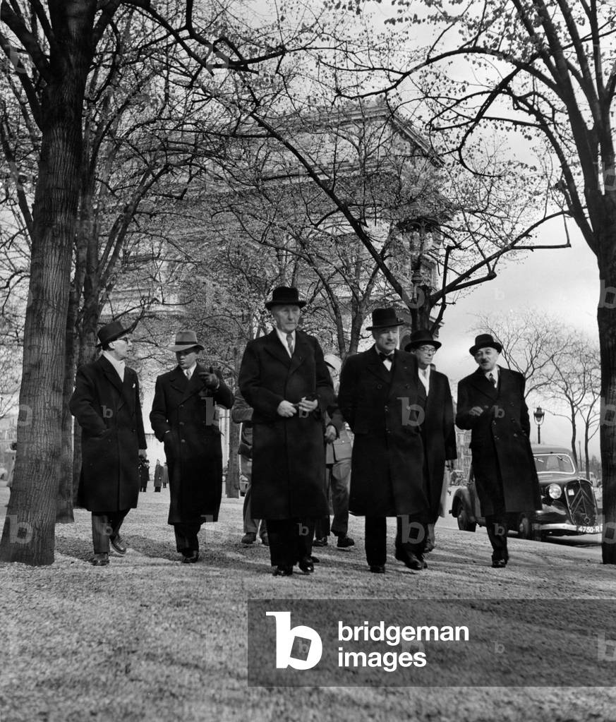 Konrad Adenauer and Andre Francois-Poncet, 1951 (b/w photo)