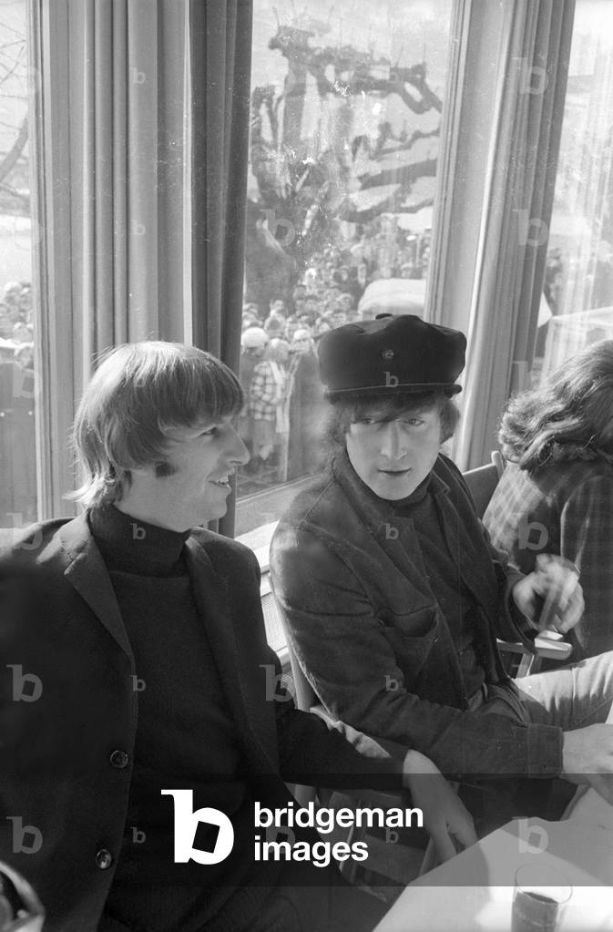 The Beatles in Salzburg, 1965 (b/w photo)