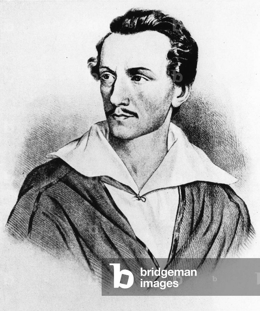 Portrait of Juliusz S?owacki, circa 1840 (b/w photo)