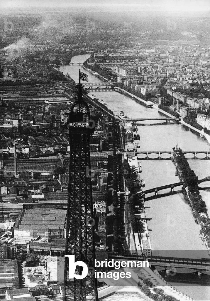 The Eiffel Tower with Imperial War Flag, 1941 (b/w photo)