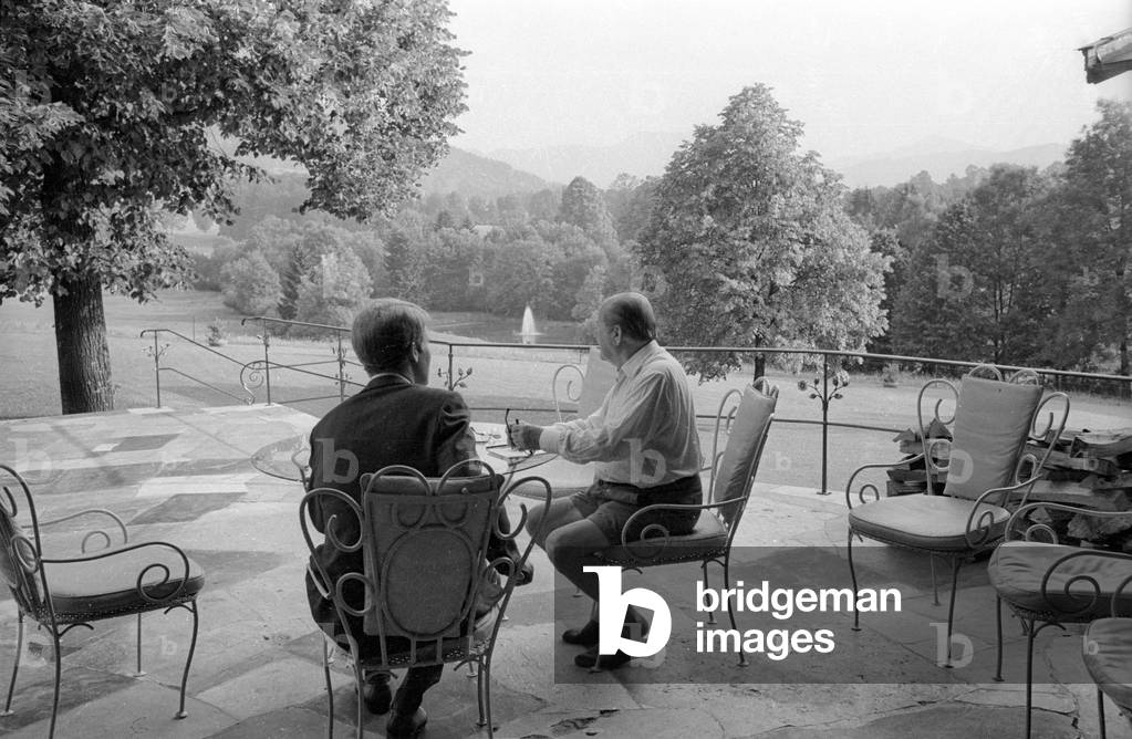 Carl Underberg on the Schwaerzenberg estate on Tegernsee lake, 1966 (b/w photo)