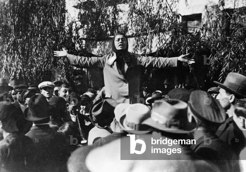 A Turkish politician during the election campaign, 1930 (b/w photo)