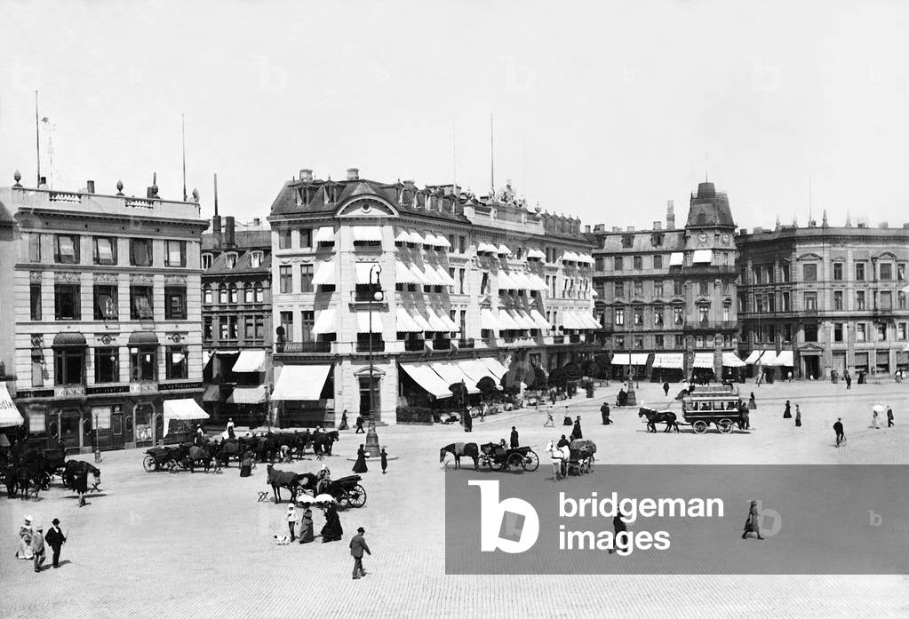 King's New Market in Copenhagen, 1905 (b/w photo)