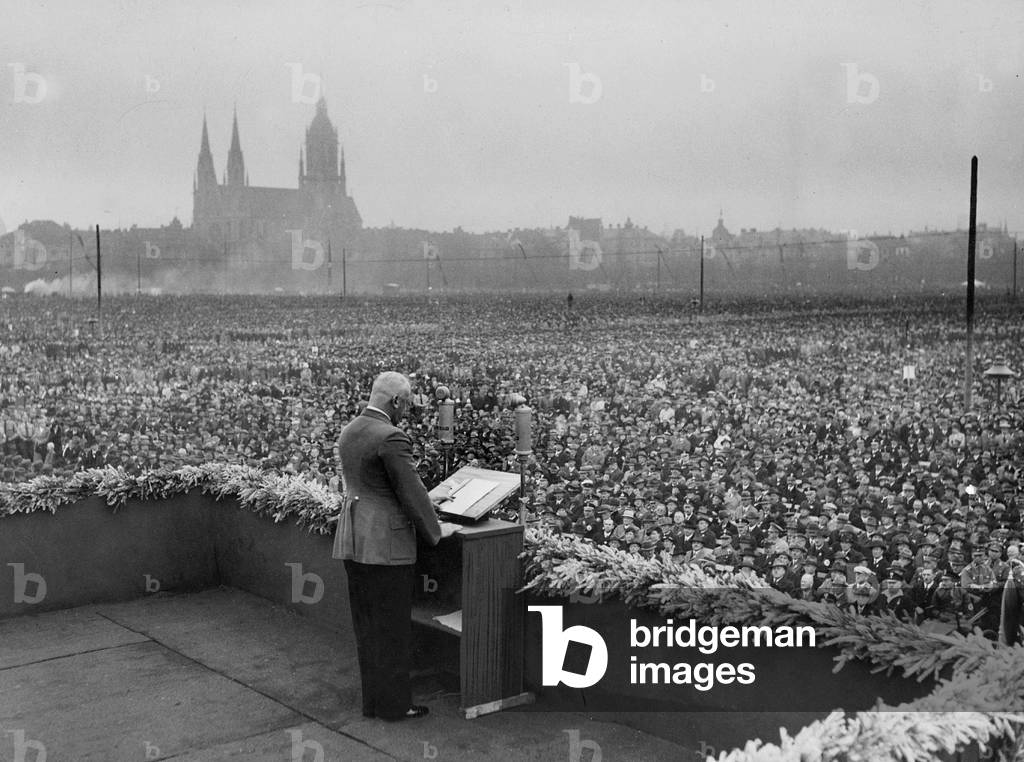 Gauleiter Adolf Wagner speaks on the 1st of May (b/w photo)