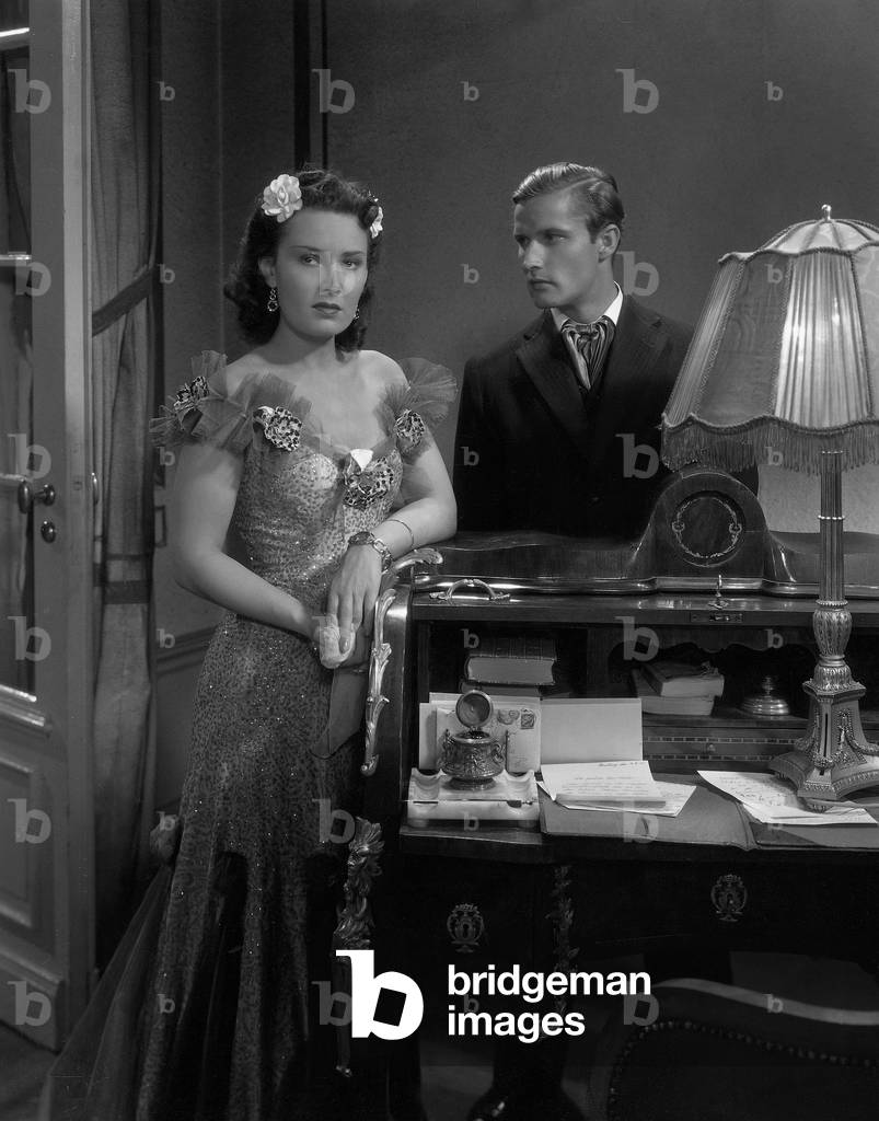 Lida Baarova and Hannes Stelzer in 'Der Spieler', 1938 (b/w photo)