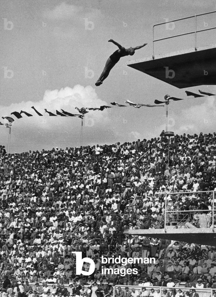 Marshall Wayne at the Olympic Games in Berlin, 1936 (b/w photo)