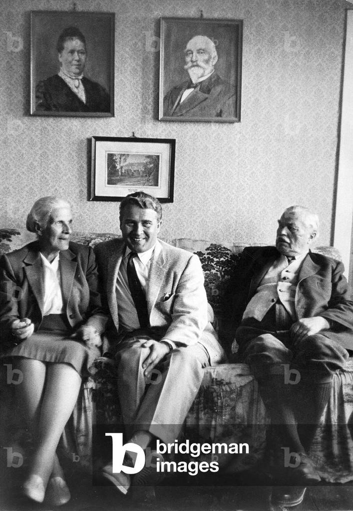 Wernher von Braun with his parents, 1958 (b/w photo)