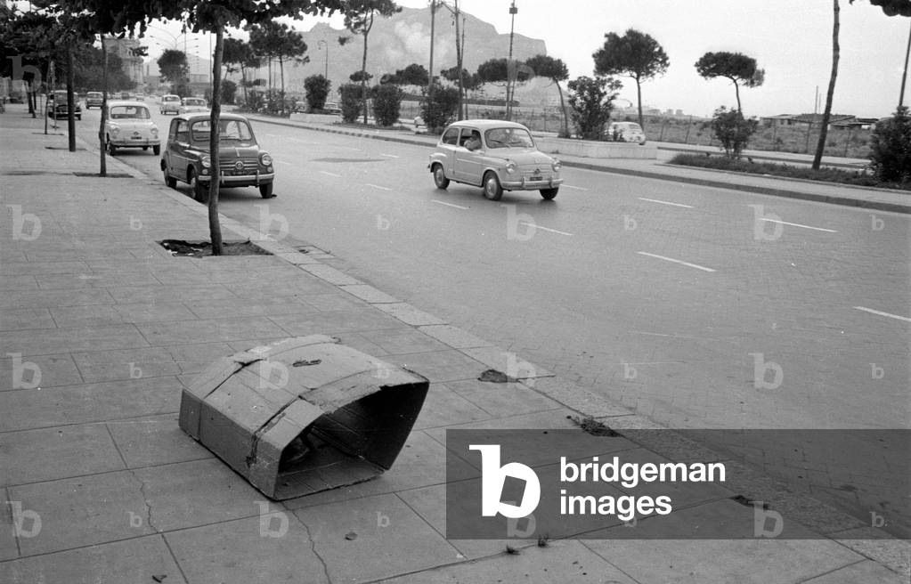 Street child in Palermo, 1963 (b/w photo)