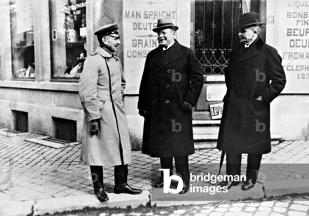 Kurt von Hammerstein and Matthias Erzberger at the Spa Conference, 1920 (b/w photo)