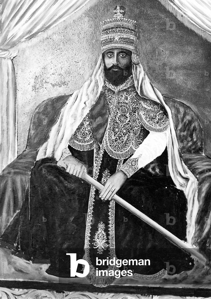 Emperor Menelik II of Abyssinia (b/w photo)
