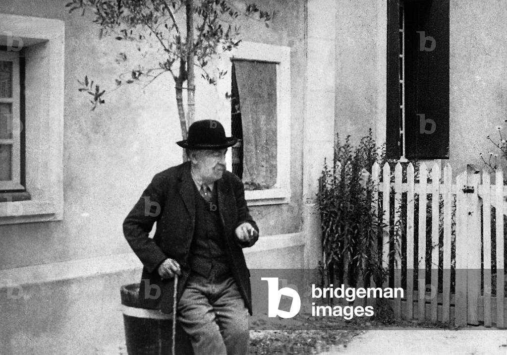 Aristide Briand at his country estate, 1929 (b/w photo)