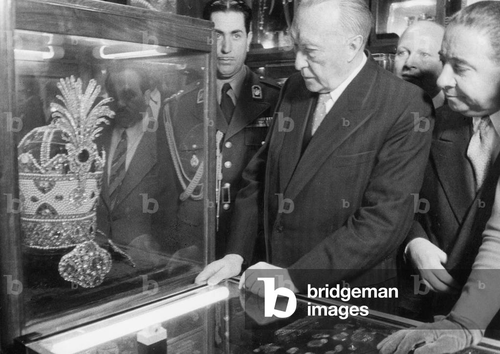 Konrad Adenauer in Iran, 1957 (b/w photo)