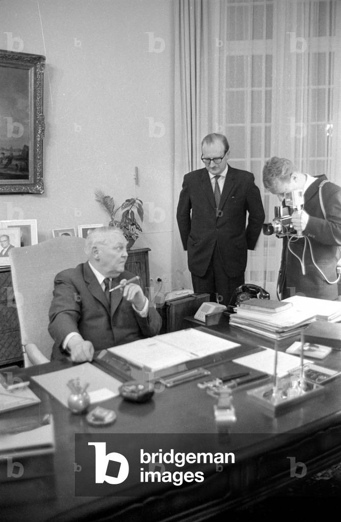 Ludwig Erhard in Bonn, 1964 (b/w photo)