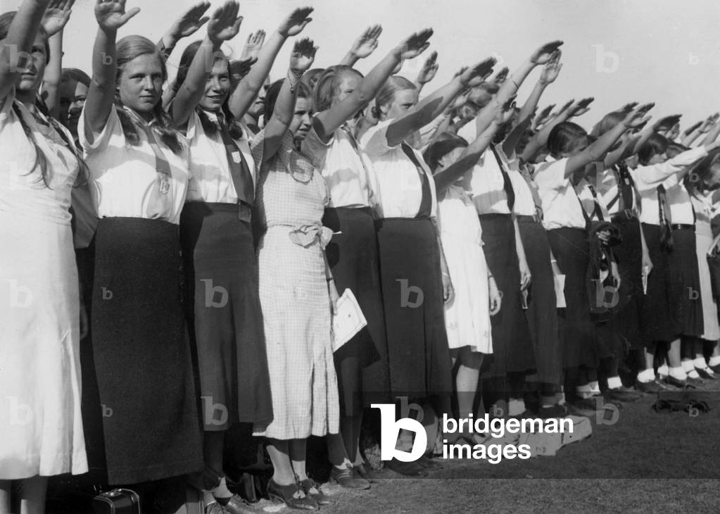 BDM girls during a school festival, 1933 (b/w photo)