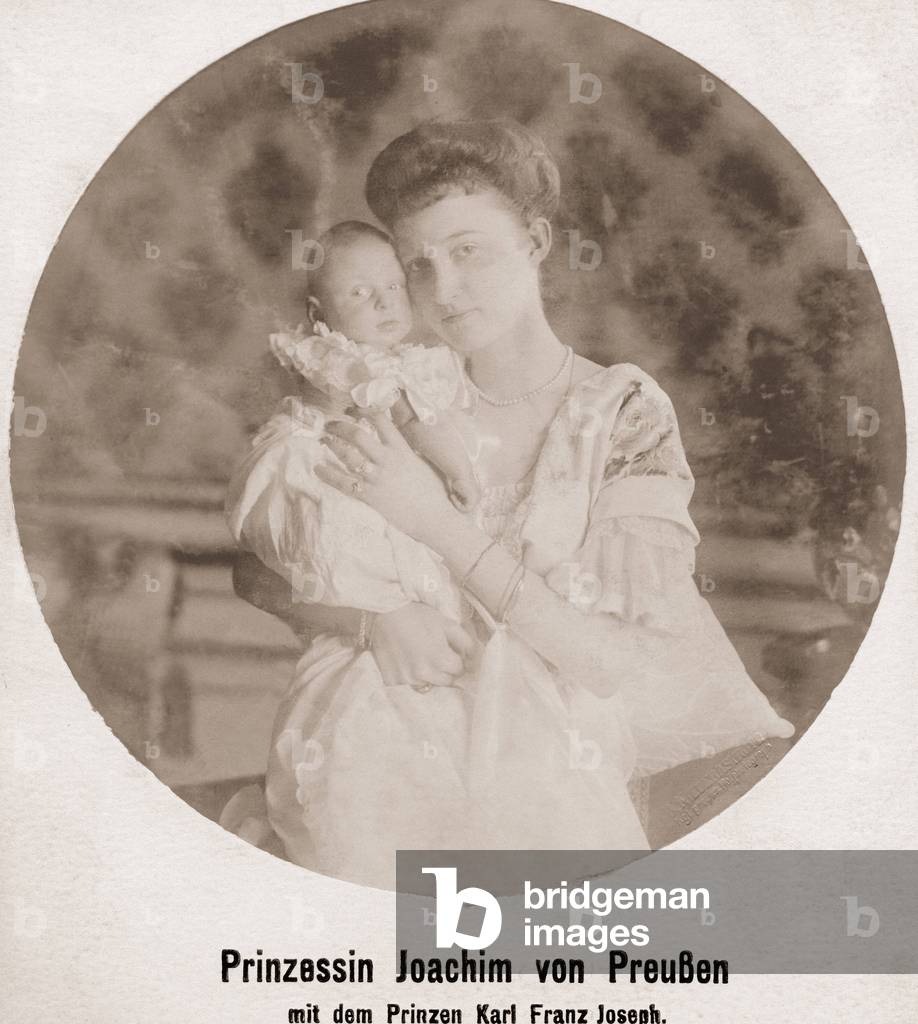 Princess Marie Auguste of Prussia with Prince Karl Franz Joseph, 1917