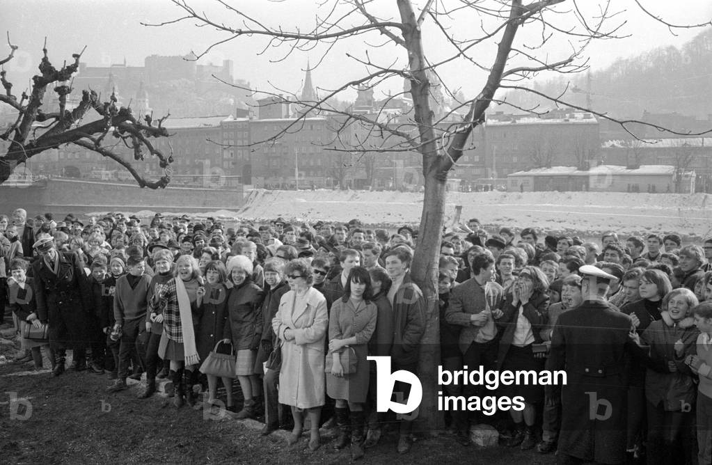 Beatlemania in Salzburg, 1965 (b/w photo)