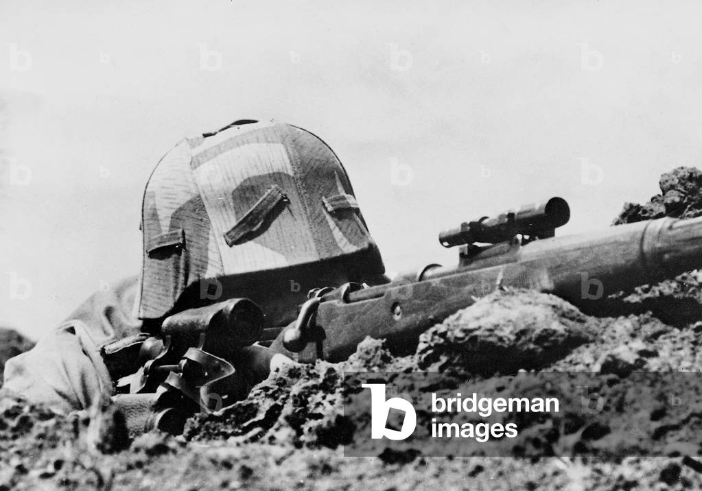 Sniper on the Eastern Front, 1943 (b/w photo)