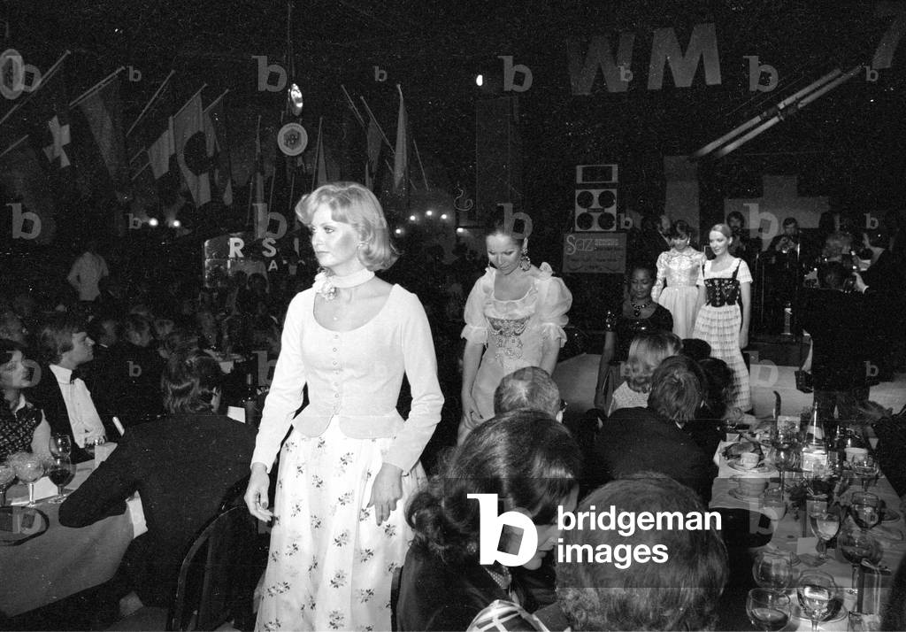 Fashion show in Switzerland, 1974 (b/w photo)