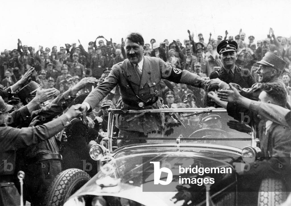 Adolf Hitler at the Nuremberg Rally, 1935 (b/w photo)