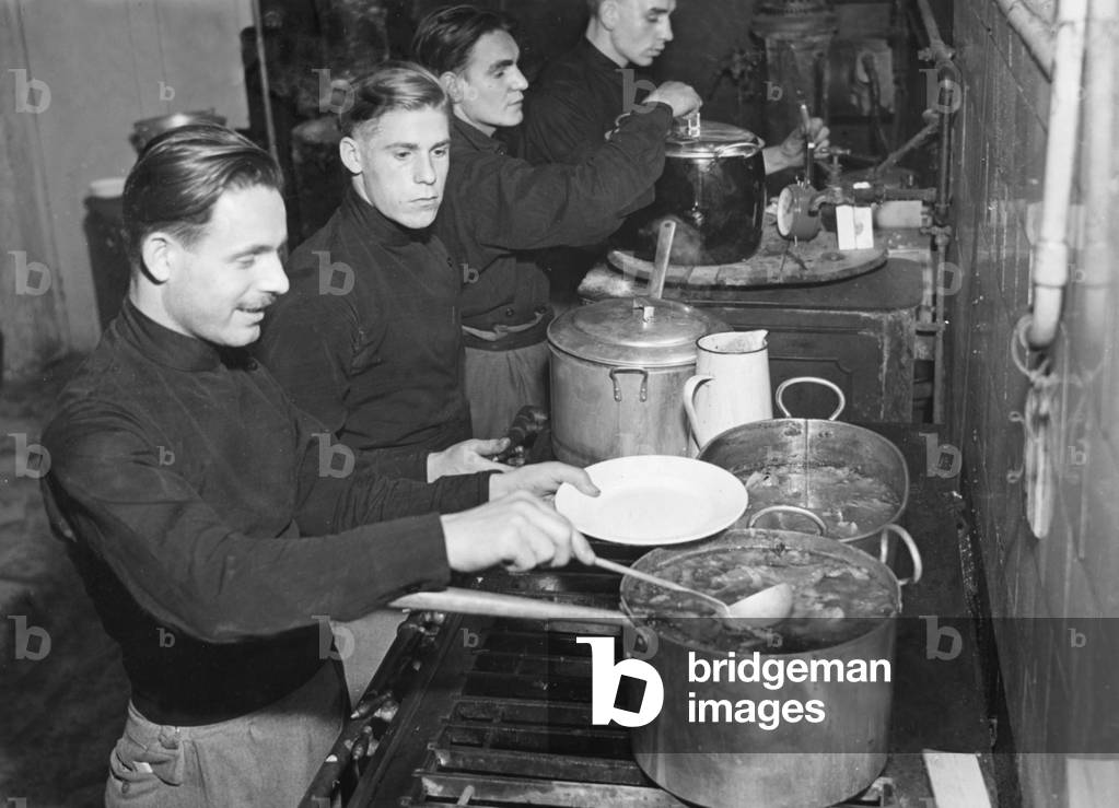 Oswald Mosley at the BUF headquarters in London, 1930s (b/w photo)