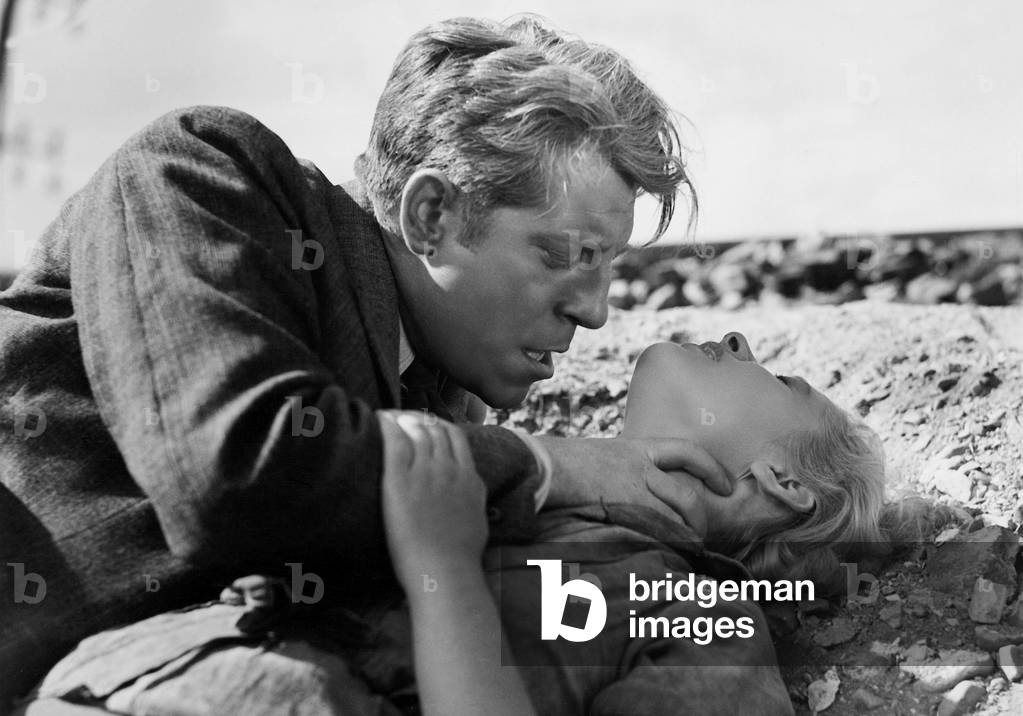 Jean Gabin and Blanchette Brunoy in 'La bete humaine', 1938 (b/w photo)