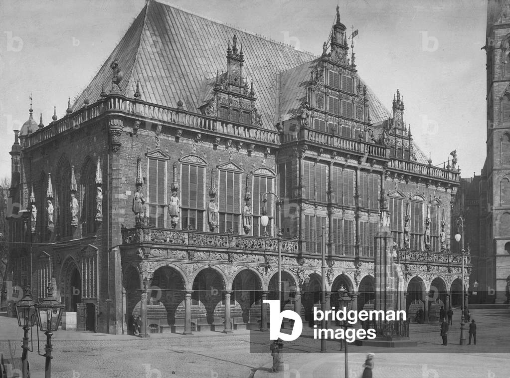 City Hall in Bremen, 1912 (b/w photo)