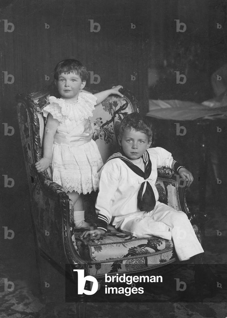 Gottfried and Albrecht von Bismarck, 1903 (b/w photo)