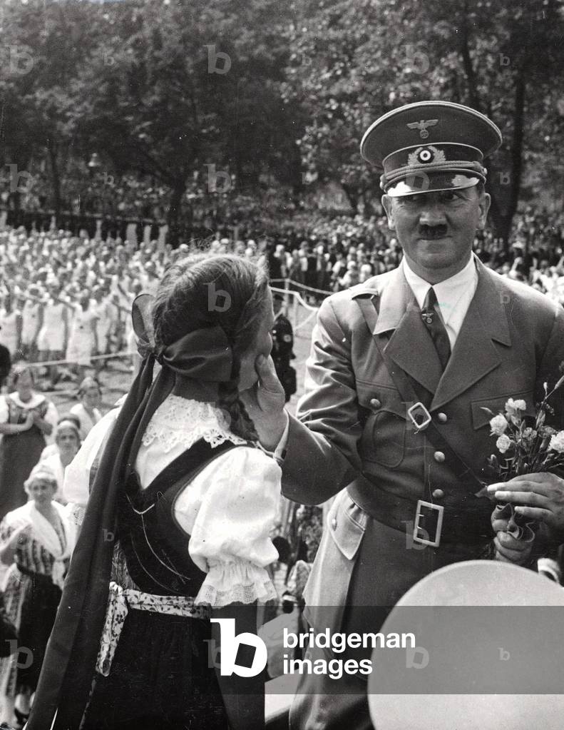 Hitler at the German Gymnastics and Sports Festival, 1938 (b/w photo)